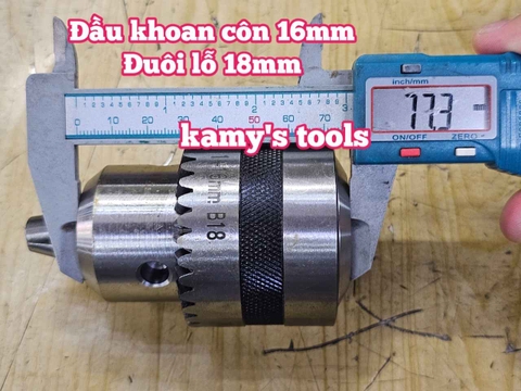 Đầu khoan đầu kẹp mũi khoan sắt 1-16mm lỗ côn B18 Wetoools WT-DC16B18