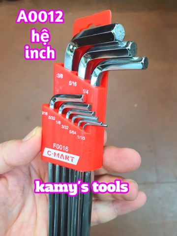 Bộ lục giác dài hệ inch C-mart 9 cây F0016