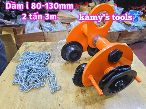 2 tấn 3m Rùa kéo pa lăng Nitto chạy dầm I 80mm-130mm GCL-2