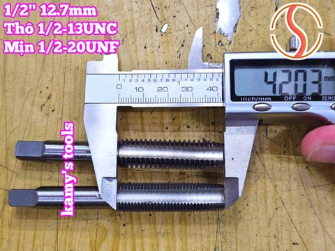 Bộ taro hệ inch tạo ren trong 1/2 inch (12.7mm) Shanghai bước ren thô và mịn 1/2-13 UNC 1/2-20 UNF