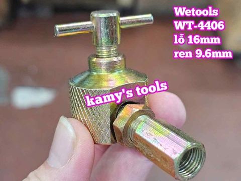 Đầu bơm mỡ gài núm xoay chuồng chuồng 16mm răng 9.6mm Wetools WT-4406