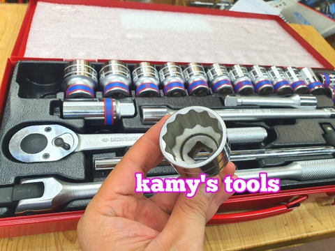 Bộ Tuýp Khẩu 24 Chi Tiết 1/2 inch Kingtony 10-32mm Hệ Mét Hệ Inch 4526mr01 Và 4526sr (Bộ Đầu Tuýp, Bộ Đầu Khẩu, Bộ Đầu Chụp)