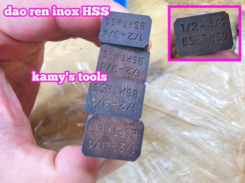Dao tiện ren ống inox HSS Long Shun 1/2-3/4, 1-2, 2 1/2-3, 2 1/2-4 inch