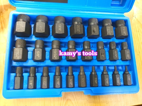 Bộ tuýp khẩu tháo mở lấy ốc hỏng trờn ren ốc vít gãy 25 chi tiết kamytools