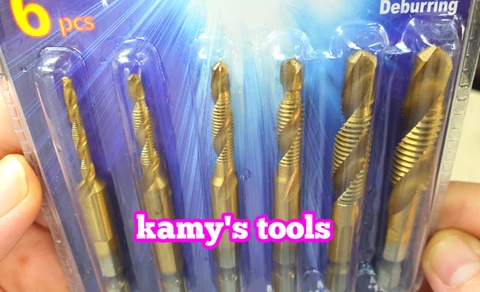 Bộ 6 mũi khoan Taro M3-M10 thép inox HSS phủ Titanium tạo lỗ ren bắt vít, ta rô