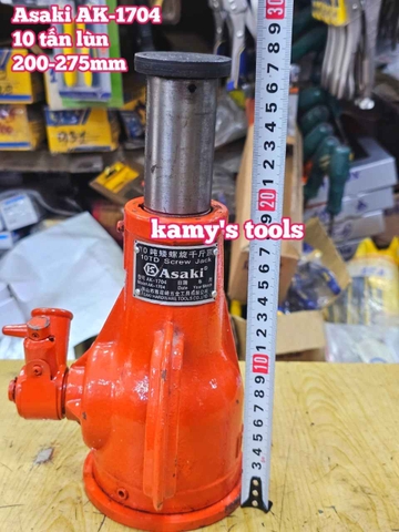 Kích con đội răng cơ khí 10 tấn thấp lùn 200-275mm Asaki AK-1704