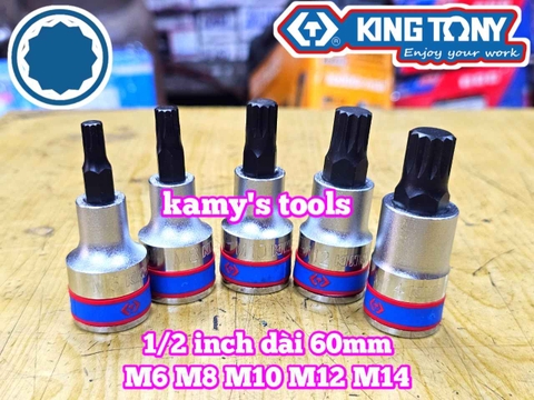 Tuýp lú đầu sao M 12 cạnh 1/2 inch Kingtony M6 M8 M10 M12 M14 402606 402608 402610 402612 402614