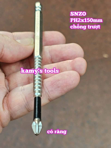 Đầu mũi bắn vít bake PH2 dài 150mm chống trượt SNZO SO-52215 (bán lẻ 1 cây)