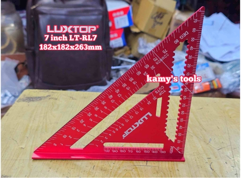 Thước ê ke góc tam giác vuông đa năng nhôm 7 inch Luxtop LT-RL7