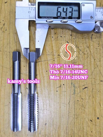 Bộ taro hệ inch tạo ren trong 7/16 inch (11.11mm) Shanghai bước ren thô và mịn 7/16-14 UNC 7/16-20 UNF