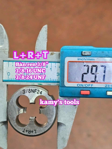 Bàn ren tạo ren ngoài 3/8 inch (9.5mm) bước ren thô và mịn 3/8-16 UNC 3/8-24 UNF L+R+T LRT-433816C LRT-433824F