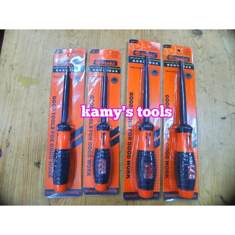 Tua vít bake dẹp cách điện kiêm bút thử điện Asaki AK-0986 AK-9087 5x100mm, tô vít