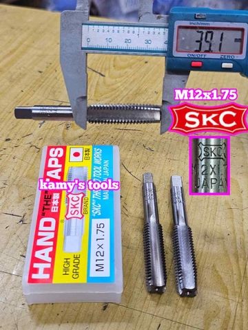 Bộ taro ta rô SKC M12x1.75 Nhật 3 mũi chính hãng logo khắc rõ nét