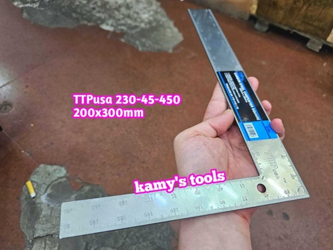 Thước ke vuông 200x300mm thép TTPusa 230-45-450, ê ke đo góc vuông