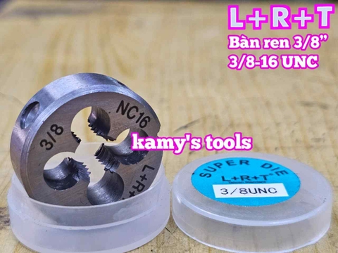 Bàn ren tạo ren ngoài 3/8 inch (9.5mm) bước ren thô và mịn 3/8-16 UNC 3/8-24 UNF L+R+T LRT-433816C LRT-433824F