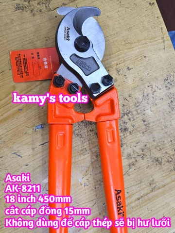 Kìm cắt cáp điện lõi đồng nhôm Asaki 18 inch 450mm AK-8211 đường kính cắt 15mm