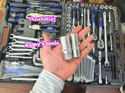 142 chi tiết bộ dụng cụ công cụ đồ nghề bộ tuýp đa năng 3 hệ 1/4 3/8 1/2 inch Yofe