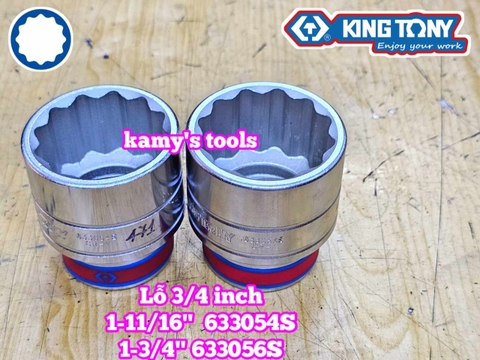 Tuýp 3/4 inch hệ inch 12 cạnh Kingtony 1-11/16 inch 1-3/4 inch 633054S 633056S