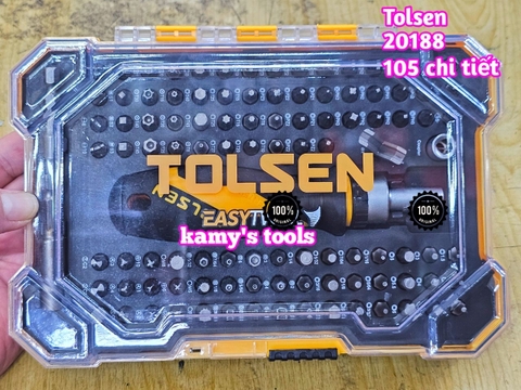 Bộ tua vít tự động cán đảo chiều trái phải 72 răng 105 chi tiết Tolsen 20188