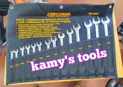 Bộ cờ lê vòng miệng 8-24mm Crossman hệ mét 14 cây model 96-081