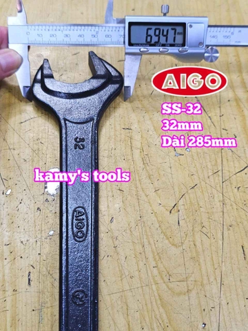 Cờ lê 1 đầu miệng 32mm AIGO SS-32 Forged Chrome Molybdenum JIS dài 285mm