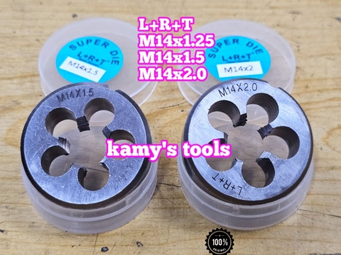 Bàn ren M14x1.25 M14x1.5 M14x2.0 L+R+T (LRT) dụng cụ tạo ren ngoài bulong