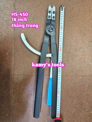 Kìm mở phe trong thẳng Black hand 18 inch dài 450mm HS-450 BH-416-1 mở phe đường kính 165-300mm