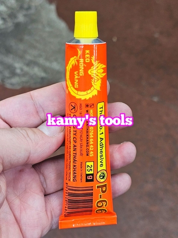 Keo Rồng Vàng P-66 dạng tuýp 25g dán gỗ, ván ép, gạch men, đá granit, sàn gỗ, mút PU, da, thảm, formica, tấm nhôm alu