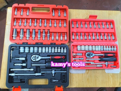 Bộ tuýp khẩu 1/4 inch dụng cụ đồ nghề đa năng sửa chữa ô tô xe hơi xe máy 46 chi tiết và 53 chi tiết