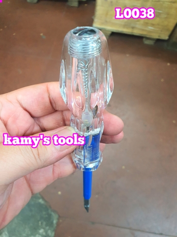 Bút thử điện 2 đầu dài 205mm 100-500v C-mart model L0038 cán trong