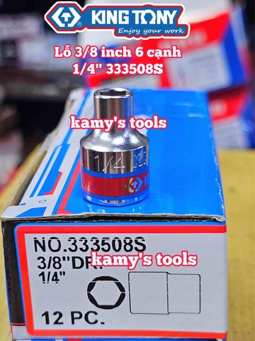 Đầu tuýp hệ inch 6 cạnh 3/8 inch Kingtony cỡ 1/4” 5/16” 9/16” 3/8” 1/2” 333508S 333510S 333512S 333516S 333518S