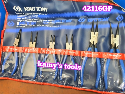 Bộ kìm mở phanh 6 cái Kingtony 42116GP, bộ kìm phe