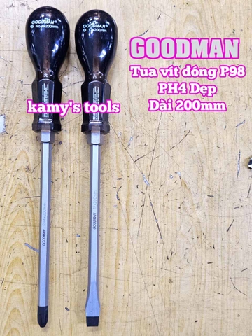 Tua vít đóng Goodman bake PH4 dẹp 12mm dài 200mm P98+12x200 P98-12x200