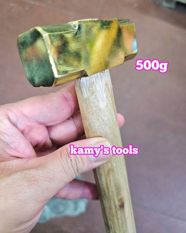 500g 0.5kg Búa đồng thau đầu vuông cán gỗ kamytools
