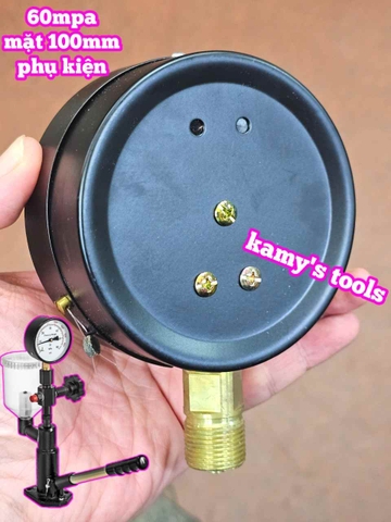 Phụ kiện đồng hồ của dụng cụ cân chỉnh béc kim phun dầu diesel 60mpa mặt 100mm đường kính 20mm Wetools DGNT6010