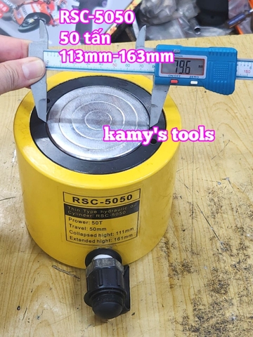 Kích thủy lực 50 tấn hành trình 50mm RSC-5050 113mm-163mm dạng lùn Kamytools