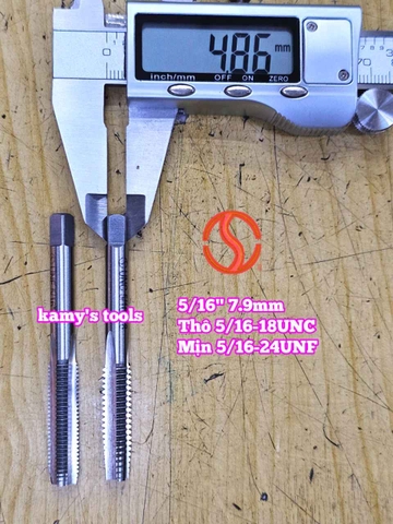 Bộ taro hệ inch tạo ren trong 5/16 inch (7.9mm) Shanghai bước ren thô và mịn 5/16-18 UNC 5/16-24 UNF