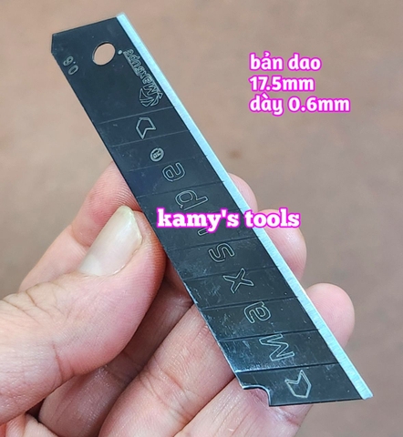 Lưỡi dao rọc giấy rọc cáp thép đen Maxsupe bản dao 17.5mm dày 0.6mm dài 106mm