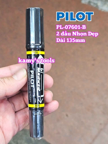Bút lông dầu Pilot Bi Marker 2 đầu dẹp và nhọn dài 135mm Pilot-07601