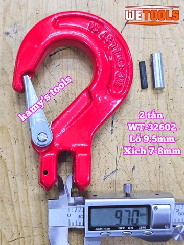 Móc cẩu nối xích chốt lưỡi gà 2 tấn dùng cho xích 7-8mm Wetools WT-32602