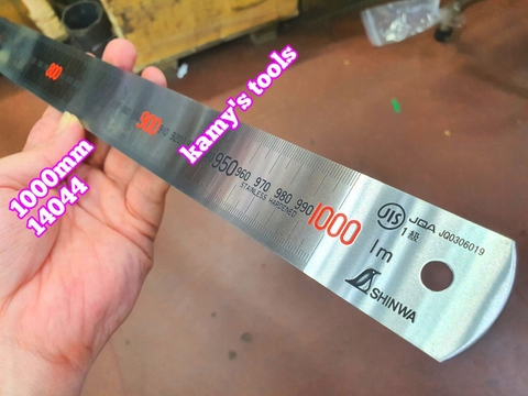 Thước lá Shinwa inox 0-1000mm model 14044, thước lá 100cm