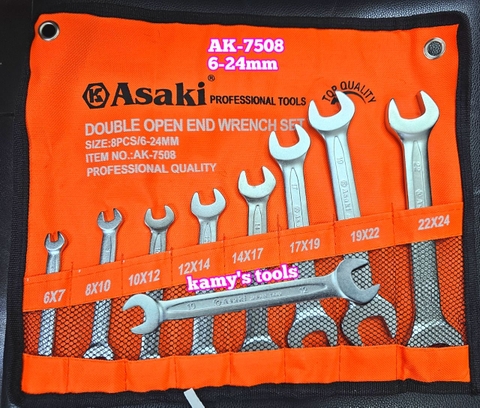 Bộ cờ lê 2 đầu miệng 6mm-24mm Asaki AK-7508
