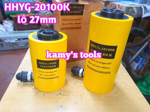 HHYG-20100K Kích thủy lực có lỗ rỗng tâm TLP 20 tấn hành trình 100mm lỗ 27mm 223mm-323mm