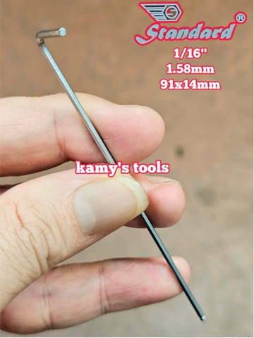 Lục giác bi hệ inch Standard 1/16 inch 1.58mm dài 91x14mm STD-68116 KHÔNG LO GO