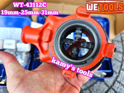 Bộ dụng cụ tiện ren ống sắt tráng kẽm EMT bằng tay 1/2 3/4 1 inch 19mm 25mm 31mm Wetools WT-43112C