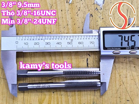 Bộ taro hệ inch tạo ren trong 3/8 inch (9.5mm) Shanghai bước ren thô và mịn 3/8-16 UNC 3/8-24 UNF