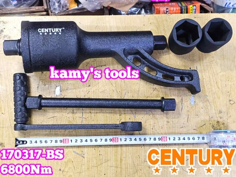 Bộ dụng cụ quay lốp tăng lực mở tắc kê bánh xe tải 1 inch 6800Nm Century 170317-BS