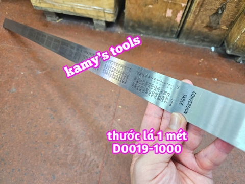Thước lá inox 1m 1 mét 100cm 1000mm bản 35mm hệ inch và mét C-mart model D0019-1000
