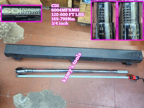 Cần siết lực 3/4 inch CDI TORQUE 6004MFRMH 100-600 Feet-lb hay 169-799Nm dài 42 inch 1024mm
