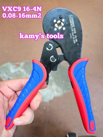 Kìm bấm cos pin tròn rỗng vuông VXC9 16-4N Vnimax Contact dài 200mm 0.08-16mm2